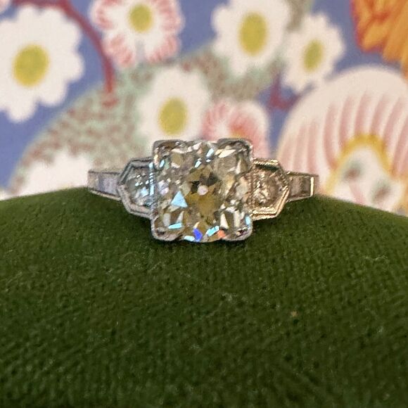 Edwardian Old European Cut Diamond Ring 1.26 Cttw -18k - Picture 3 of 7